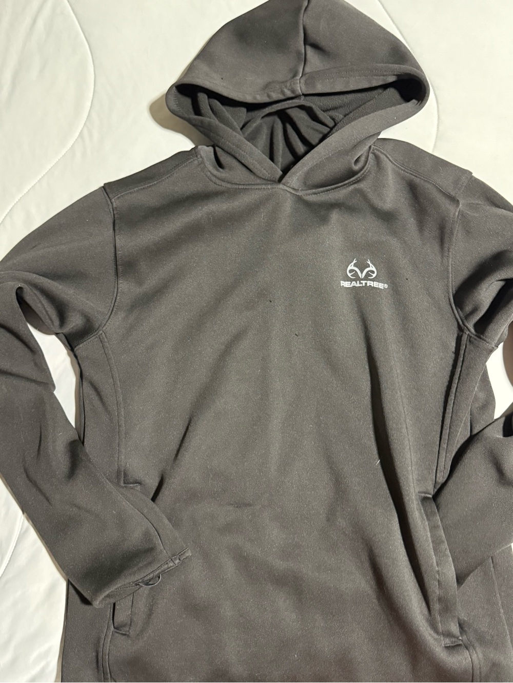 Realtree youth Dark Gray Hooded Pullover with Logo